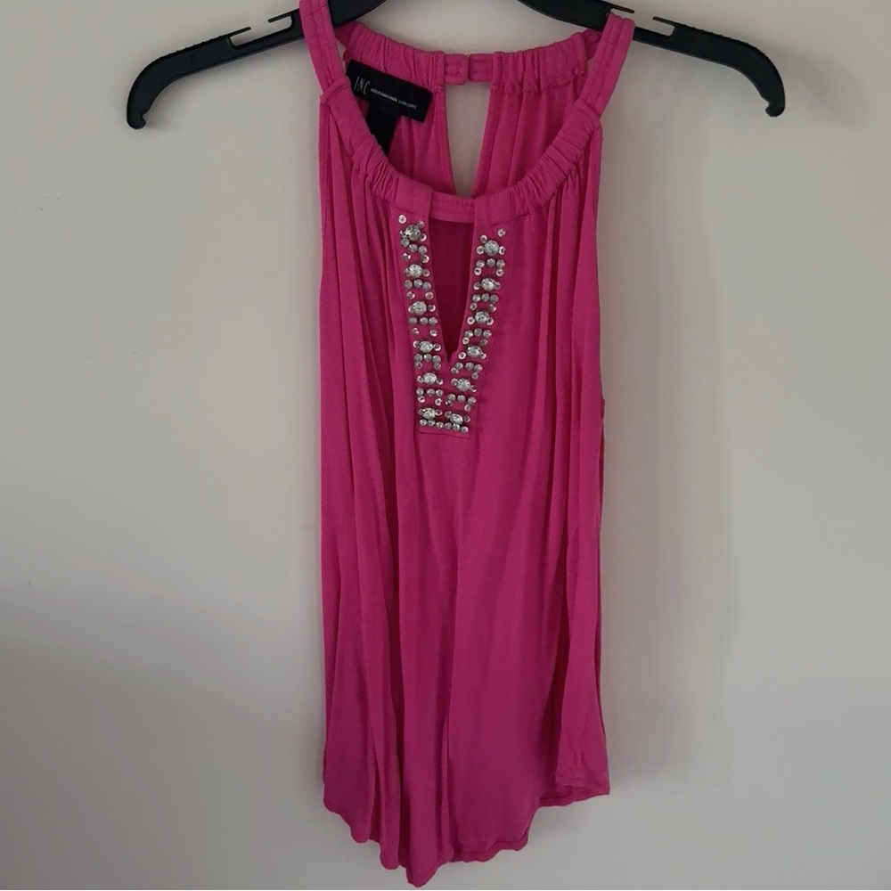 Inc International Concepts Keyhole Rhinestone Jewel Embellished Tank Size Small
